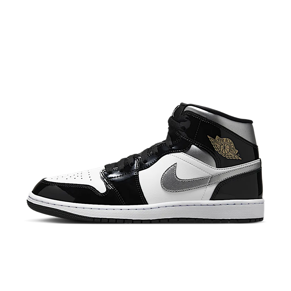 Nike Air Jordan 1 Mid SE Black White Metallic Silver-Air Jordan-pikastore.cz