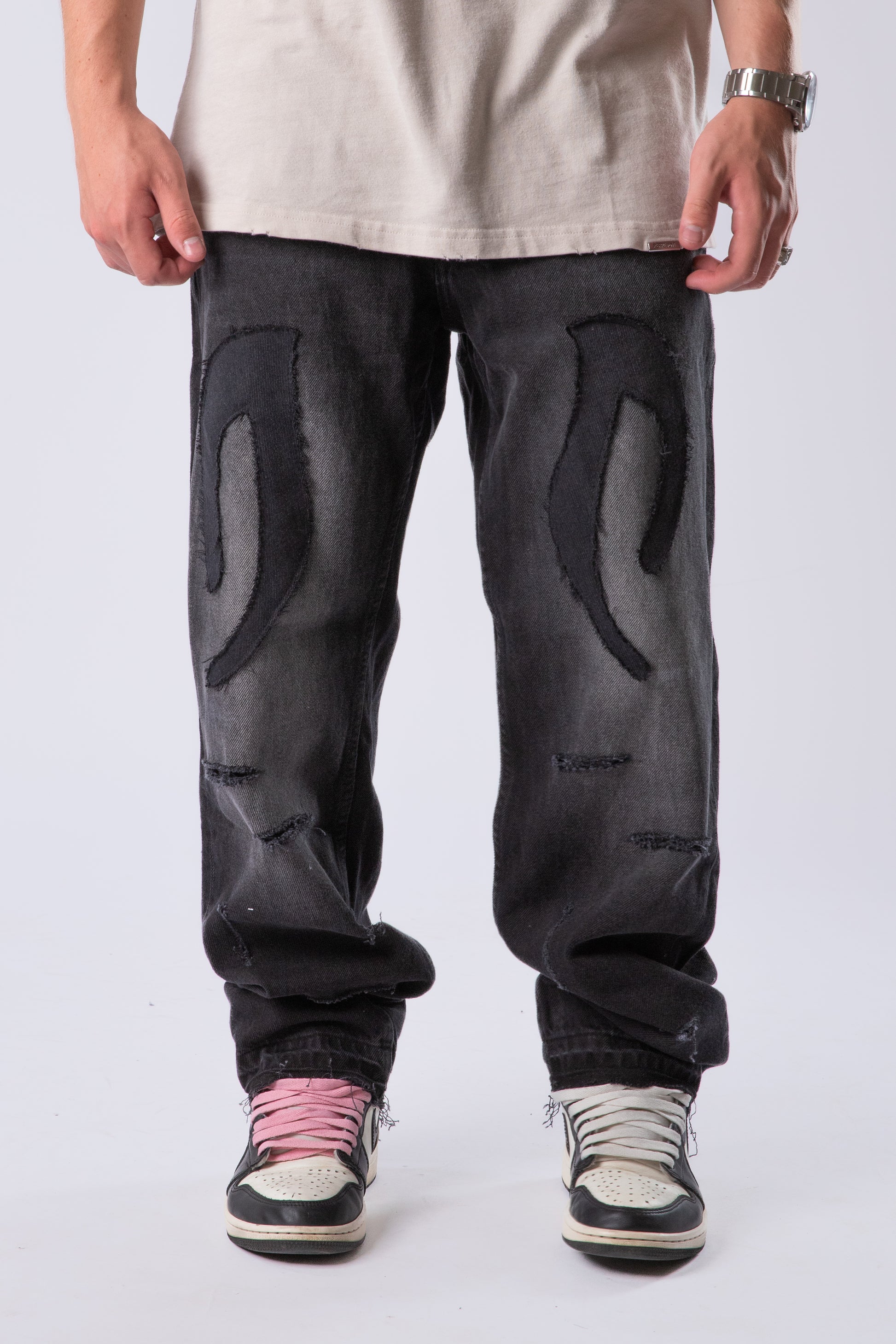 Custom Distressed Tribal Jeans-Kalhoty-Custompantsprg-pikastore.cz