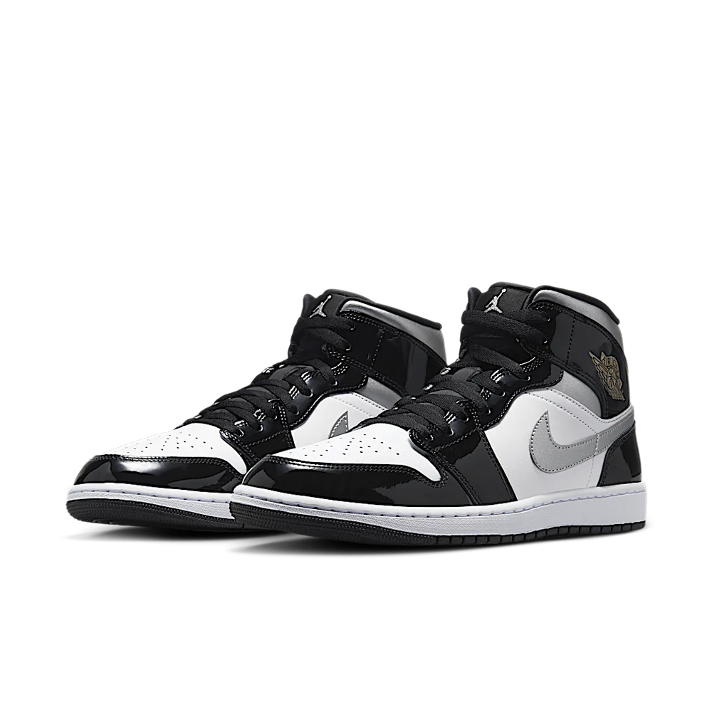 Nike Air Jordan 1 Mid SE Black White Metallic Silver-Air Jordan-pikastore.cz