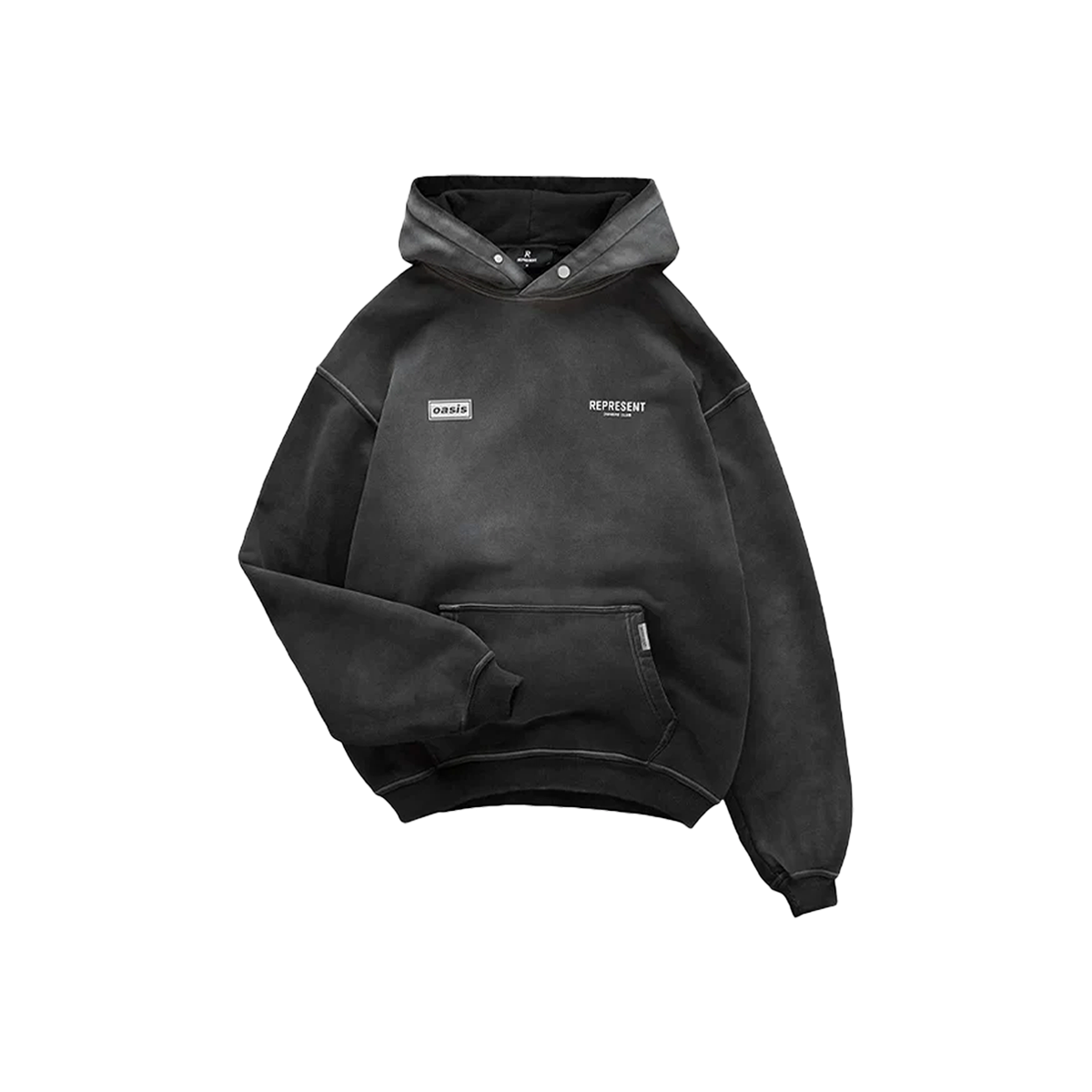 Represent X Oasis Owners Club Hoodie Stained Black