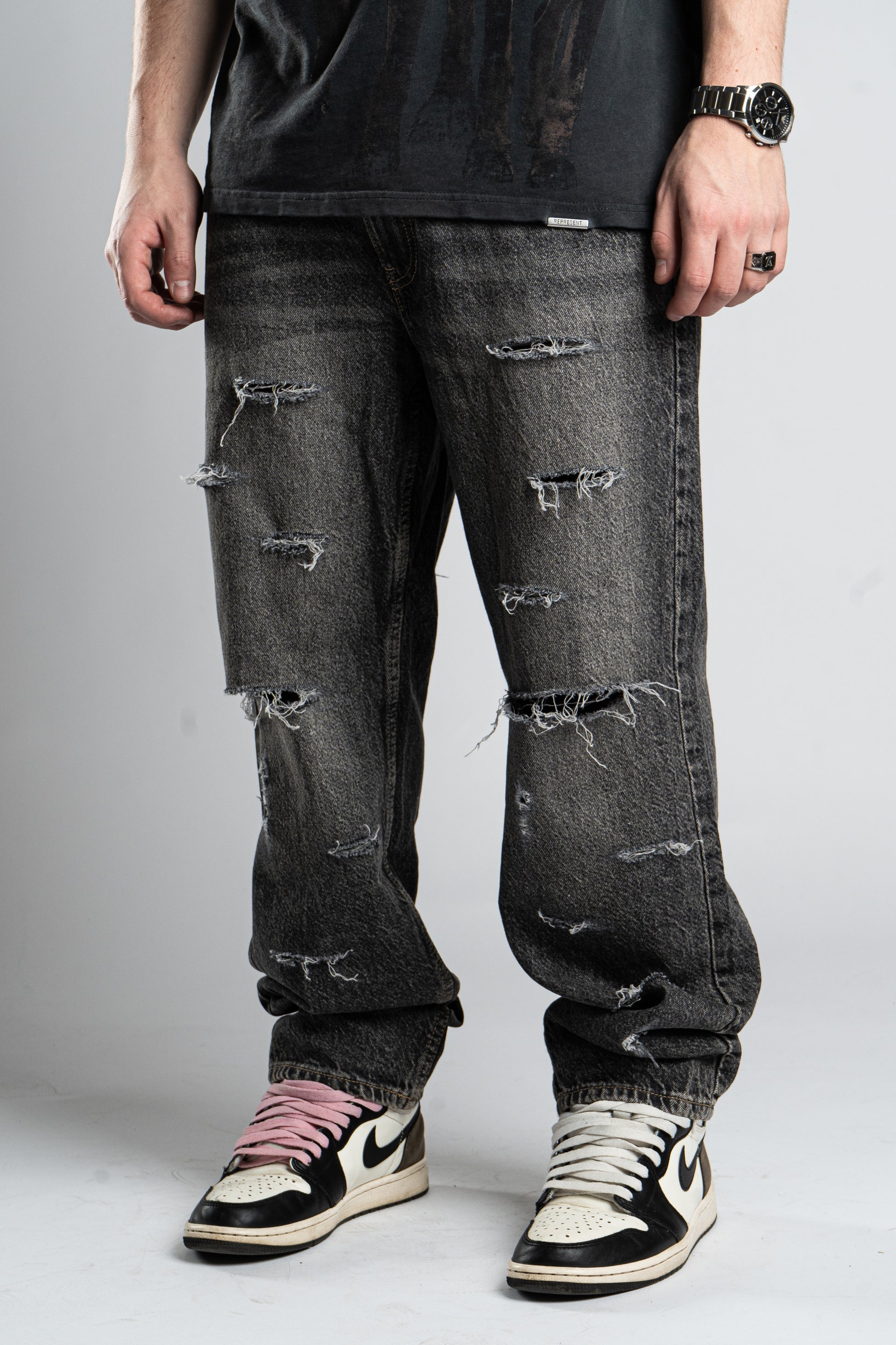 Custom Basic Distressed Jeans-Kalhoty-Custompantsprg-pikastore.cz