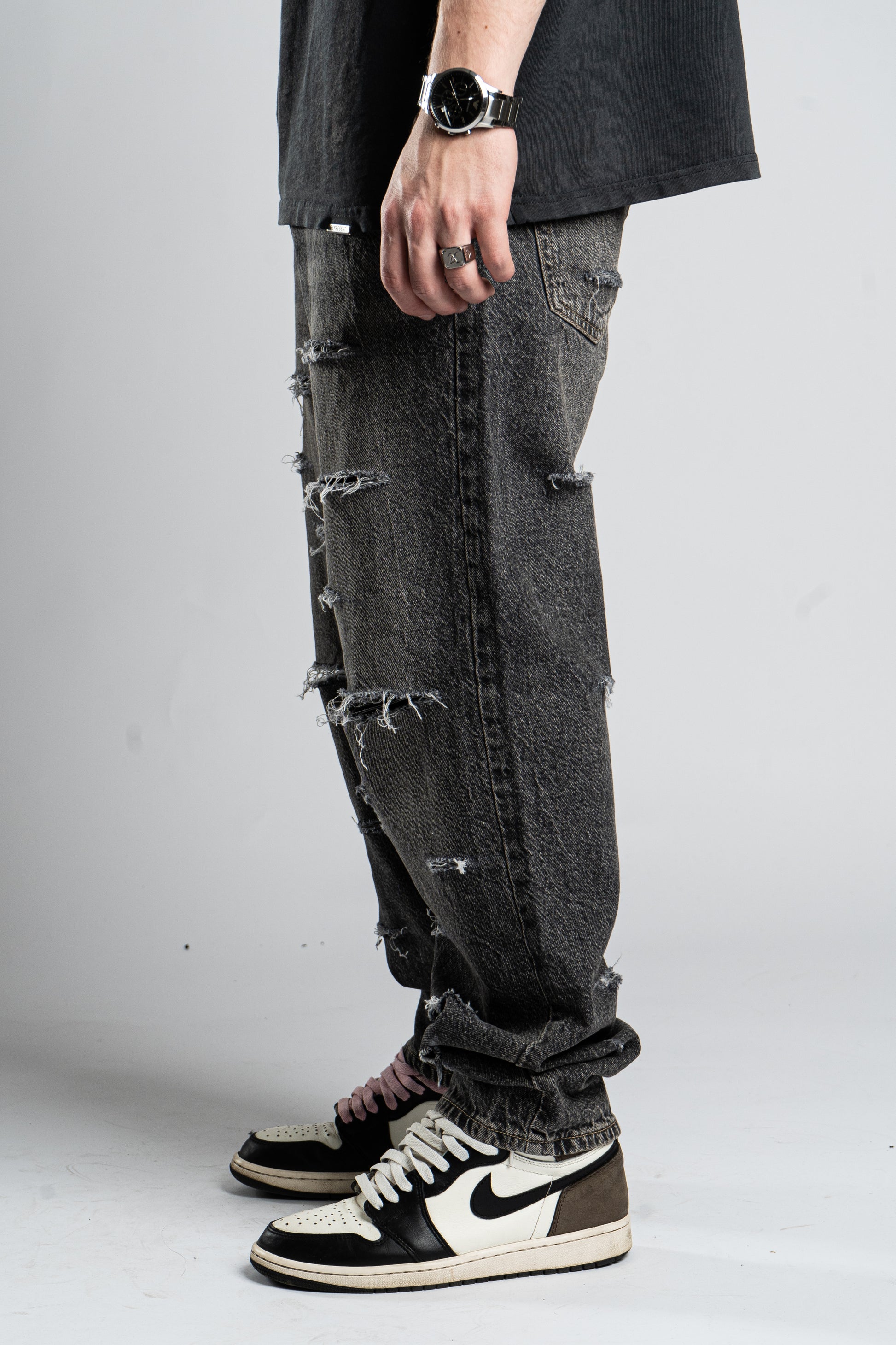 Custom Basic Distressed Jeans-Kalhoty-Custompantsprg-pikastore.cz