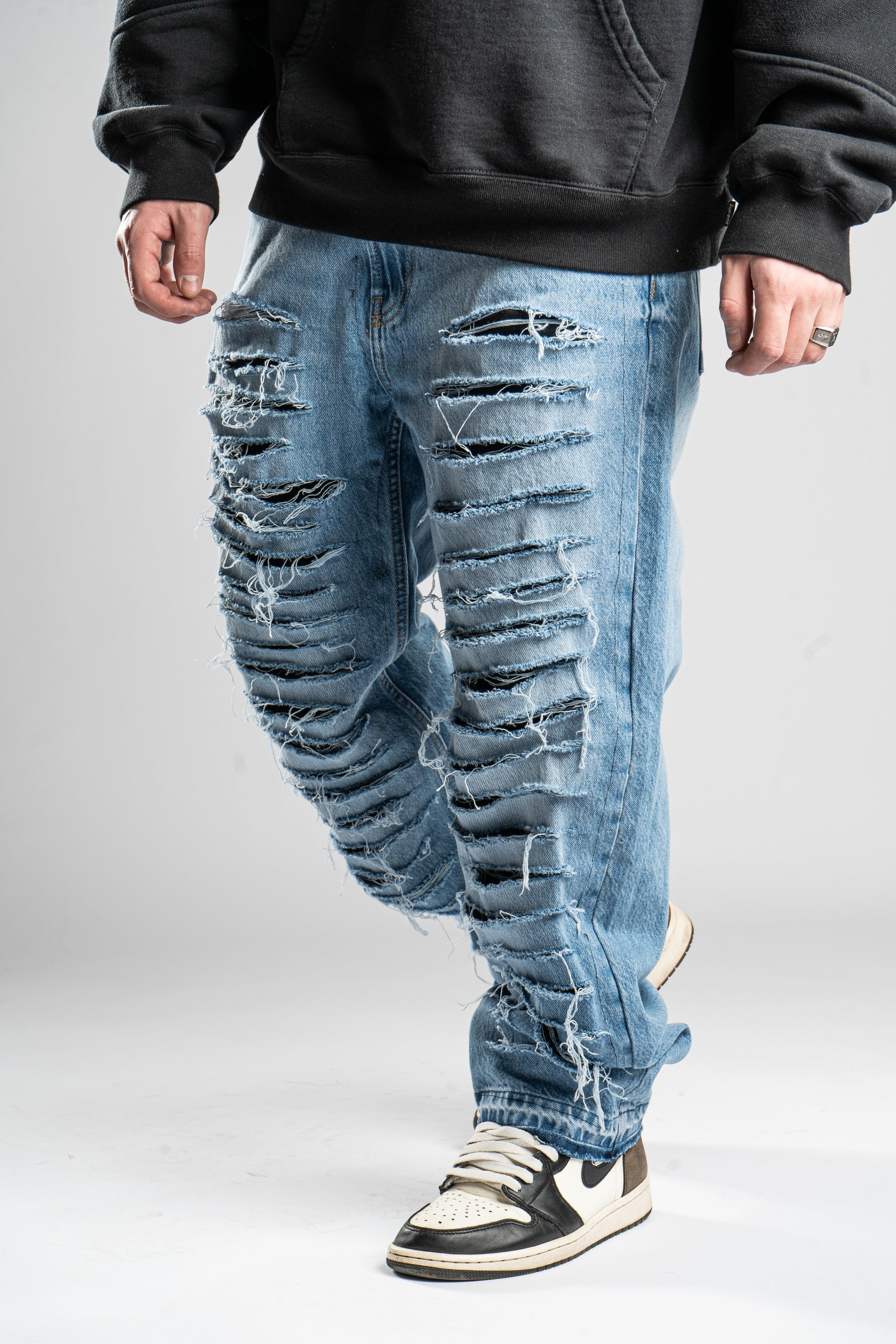 Custom Distressed Blue Jeans-Kalhoty-Custompantsprg-pikastore.cz