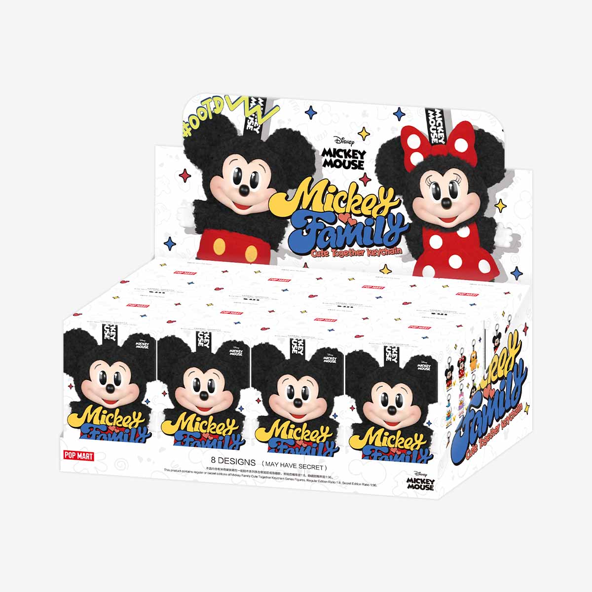Labubu Pop Mart Disney Mickey Family Together Series Plush Keychain Sealed Case (8 Blind Box)-Labubu-pikastore.cz
