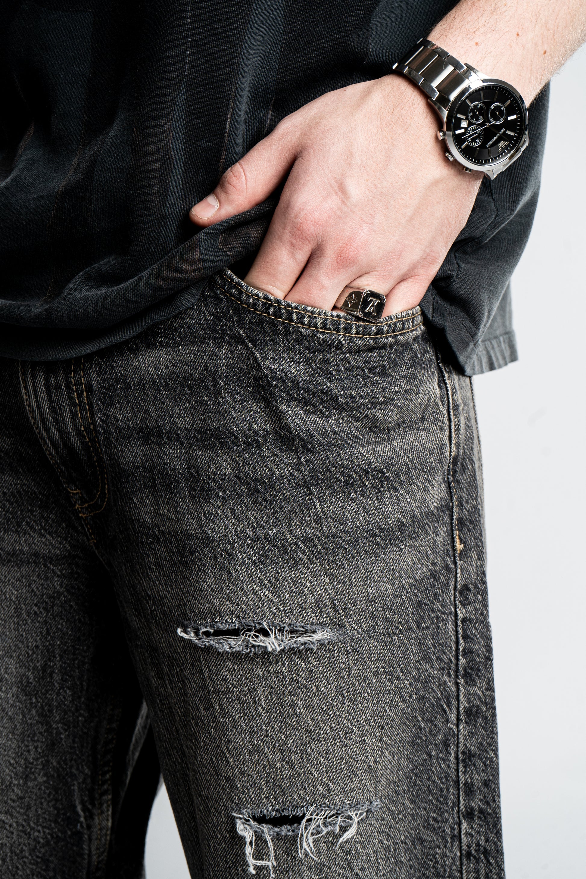 Custom Basic Distressed Jeans-Kalhoty-Custompantsprg-pikastore.cz