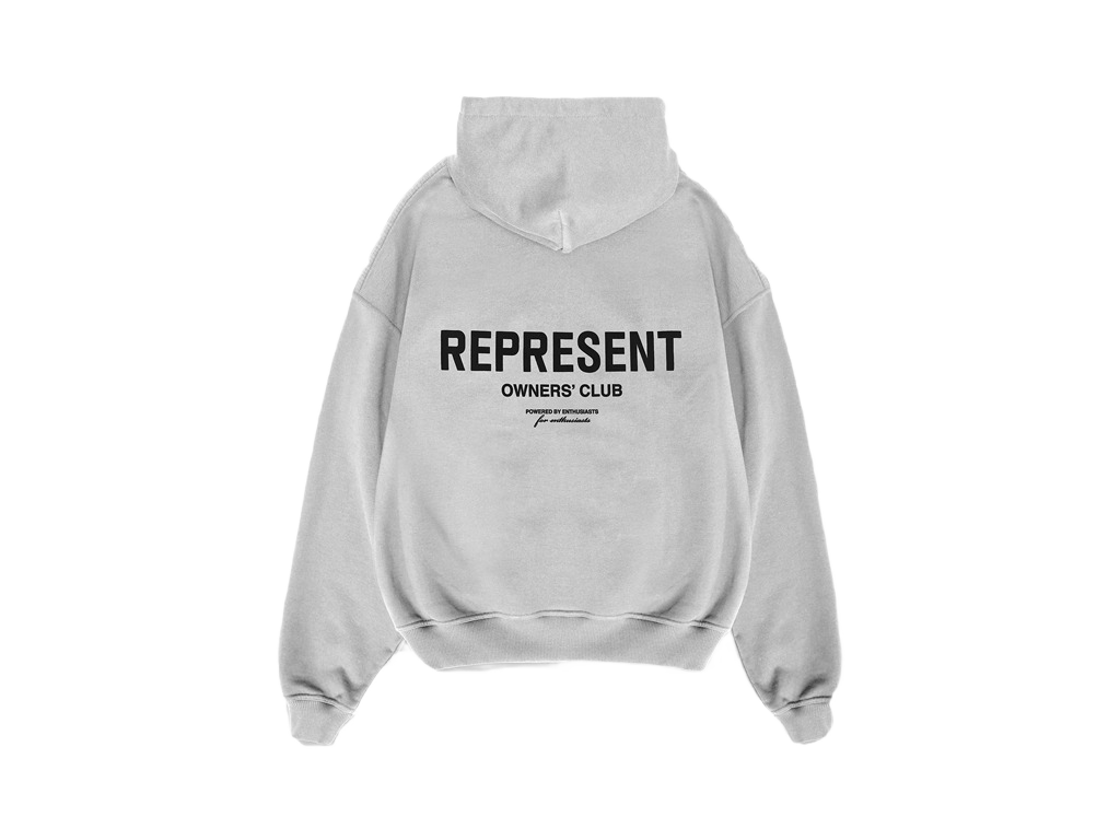 Represent Owners Club Zip-Up Gray Hoodie