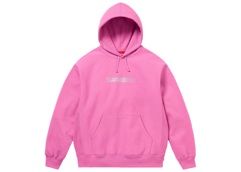 Supreme Swarovski Motion Logo Hooded Sweatshirt Pink-Supreme-pikastore.cz