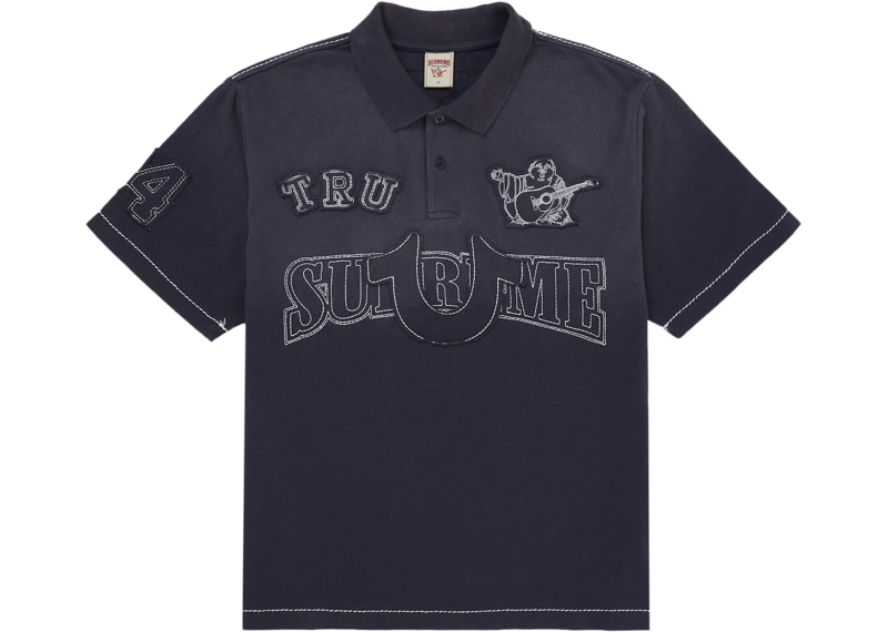 Supreme True Religion Applique Polo Navy