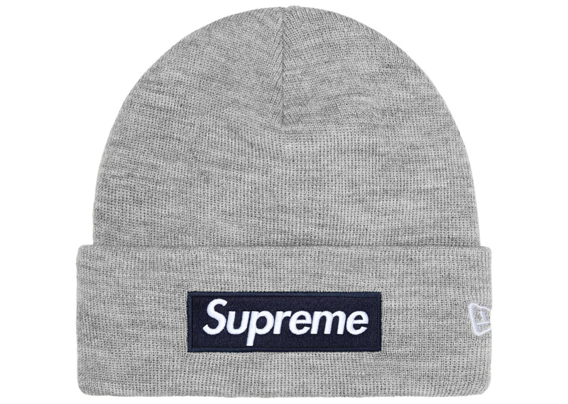 Supreme New Era Box Logo Beanie (FW25) Heather Grey-Supreme-pikastore.cz