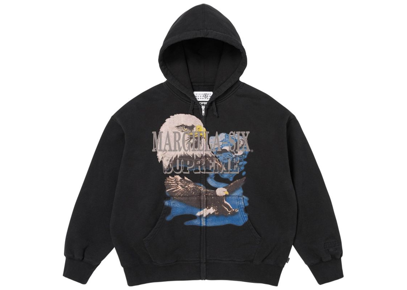 Supreme MM6 Maison Margiela Eagle Zip Up Hooded Sweatshirt Black-Supreme-pikastore.cz