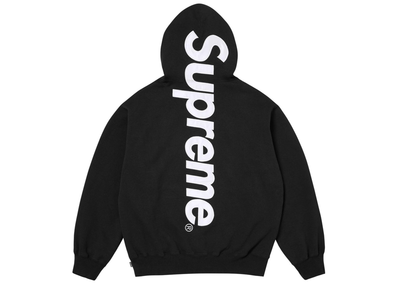 Supreme Satin Applique Hooded Sweatshirt Black-Supreme-pikastore.cz