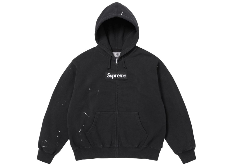 Supreme MM6 Maison Margiela Box Logo Zip Up Hooded Sweatshirt Black-Supreme-pikastore.cz