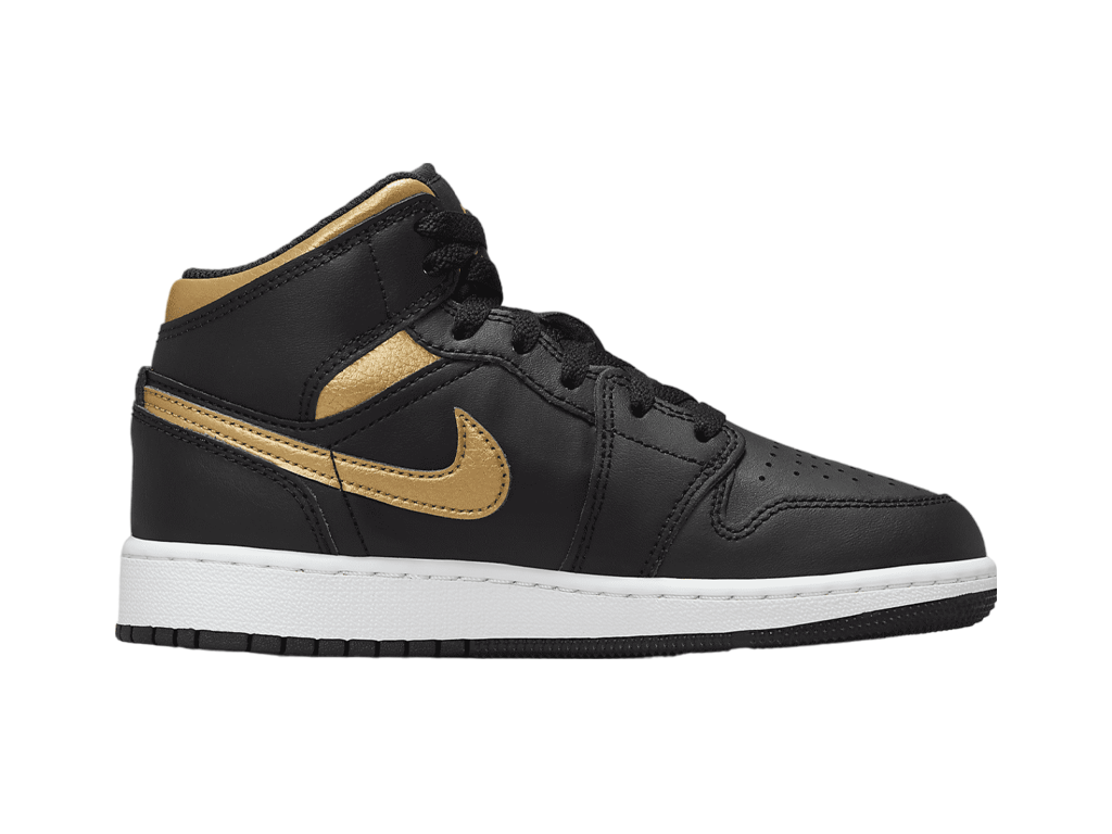 Air Jordan 1 Mid GS Black Metallic Gold-Air Jordan-pikastore.cz