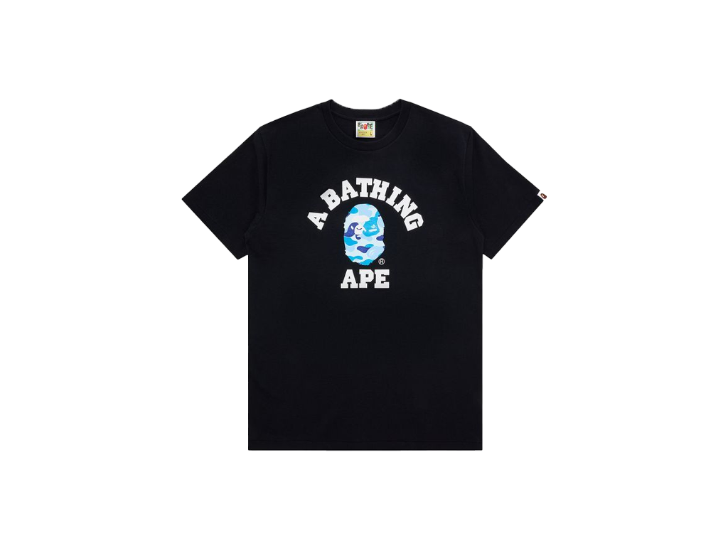 BAPE ABC Camo College Tee Black Blue-Bape-pikastore.cz