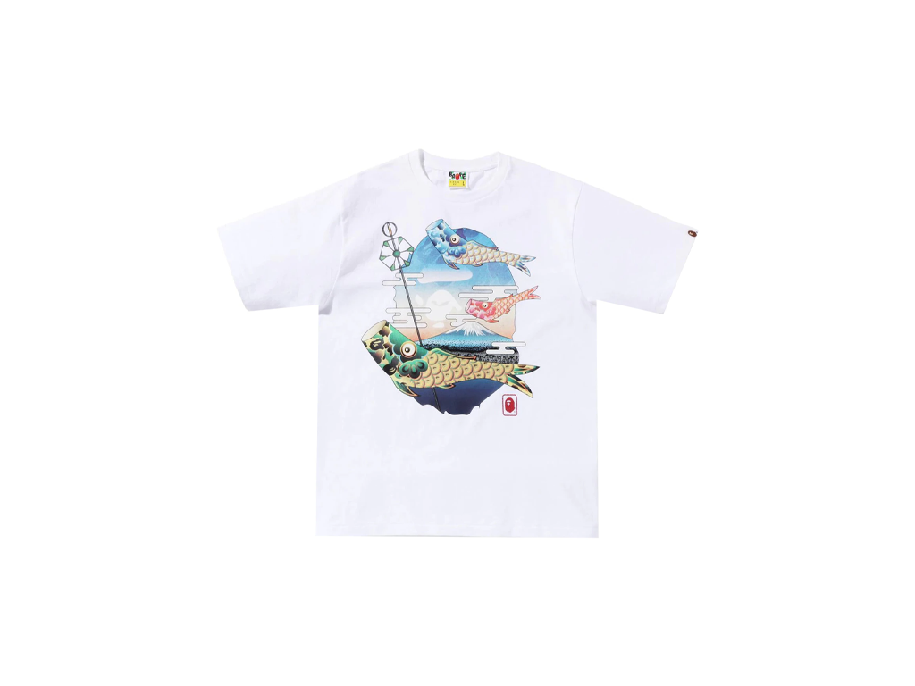 BAPE Koinobori Carp Flags Ape Head Tee (SS22) White-BAPE-pikastore.cz