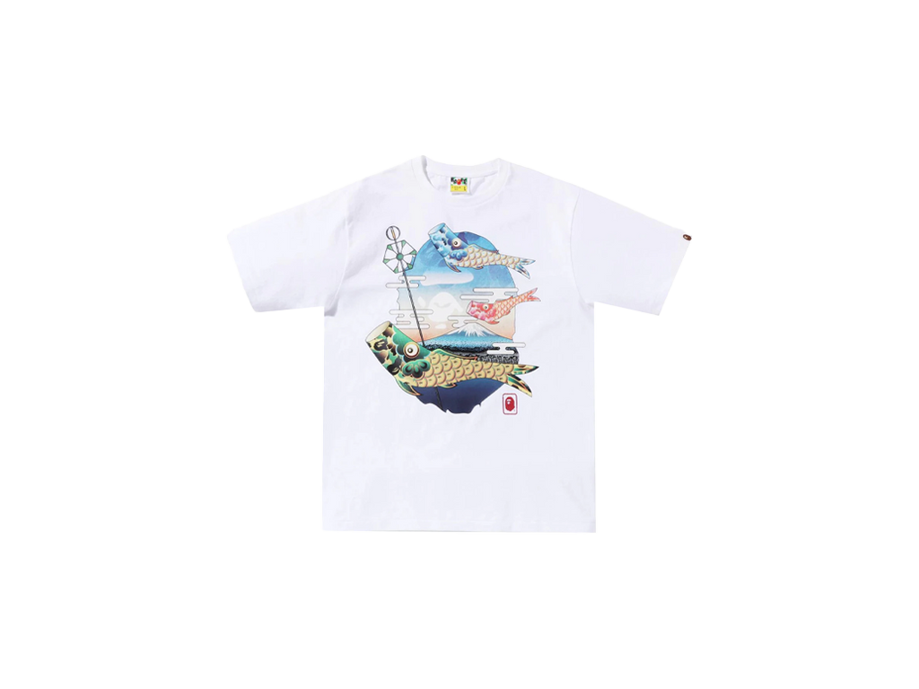 BAPE Koinobori Carp Flags Ape Head Tee (SS22) White-BAPE-pikastore.cz
