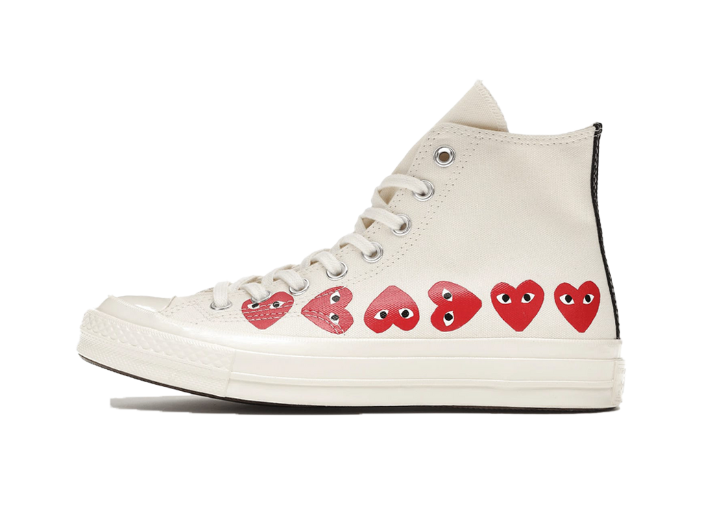 Converse Comme des Garcons Play x Chuck 70 Hi Top Multi Heart White-Converse-pikastore.cz