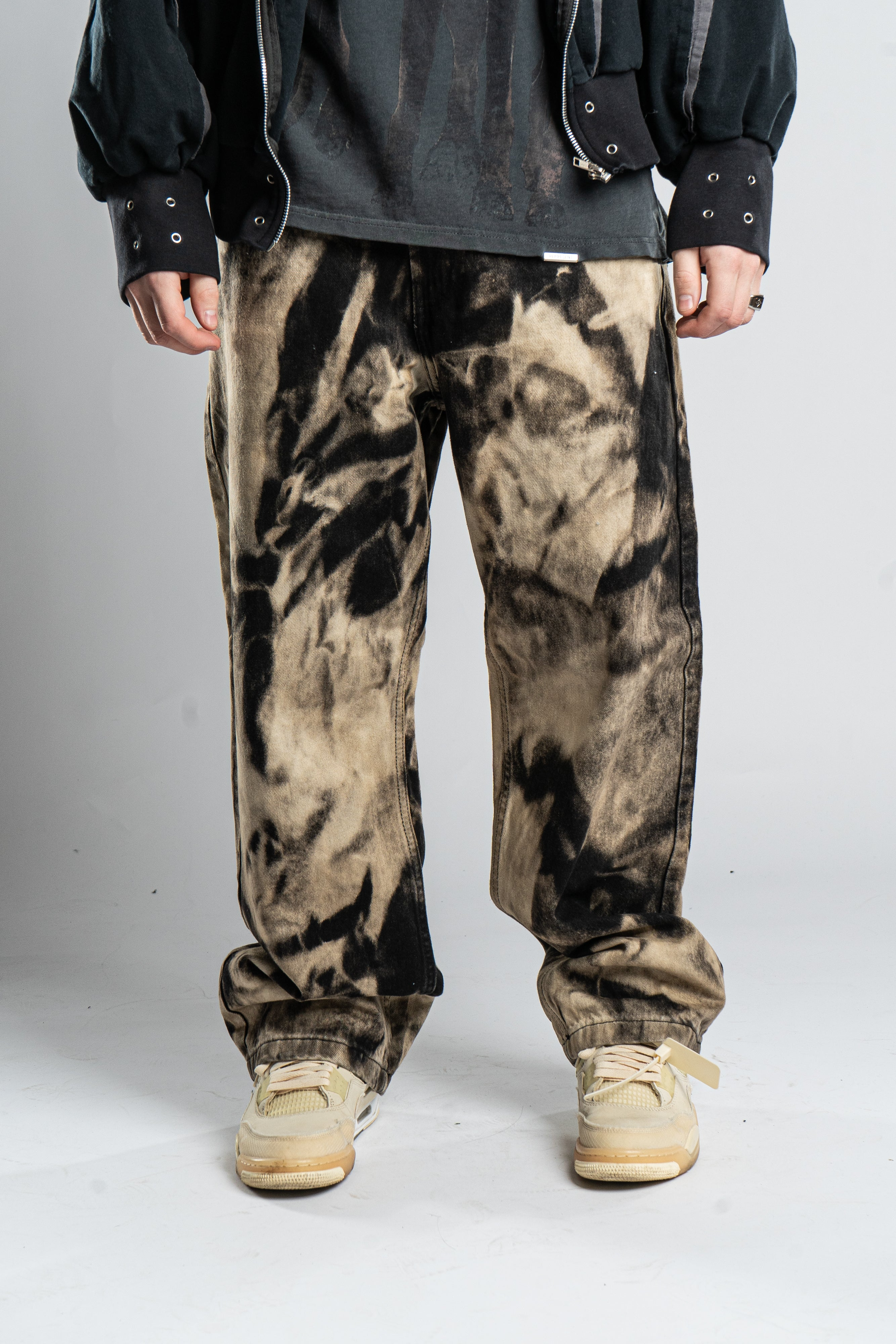 Custom Bleached Black Jeans-Kalhoty-Custompantsprg-pikastore.cz