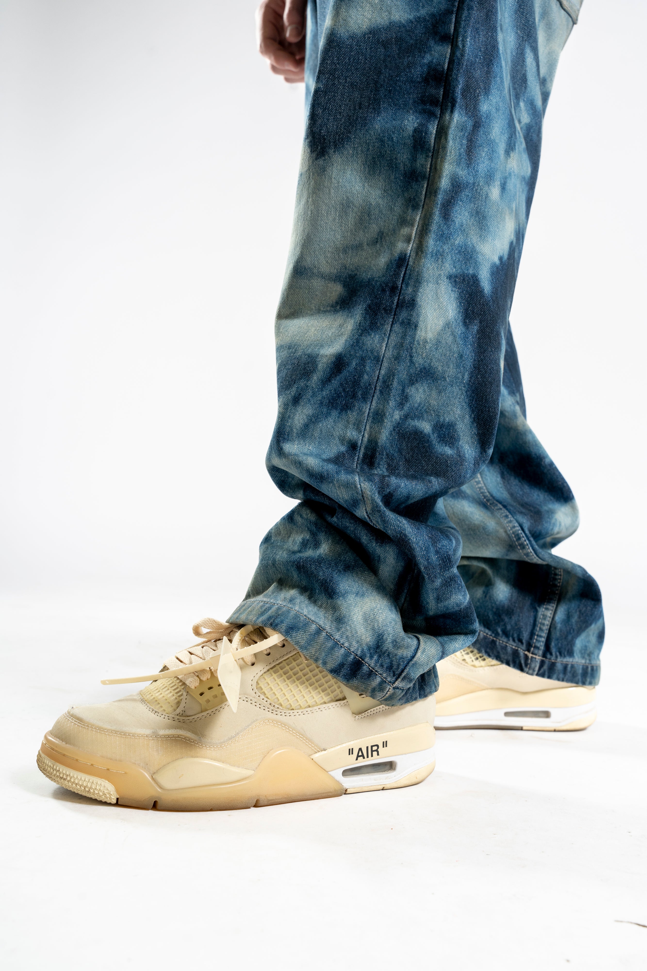 Custom Blue Bleached Jeans
