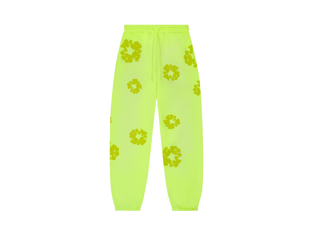 Denim Tears Mono Cotton Wreath Sweatpants Neon Green