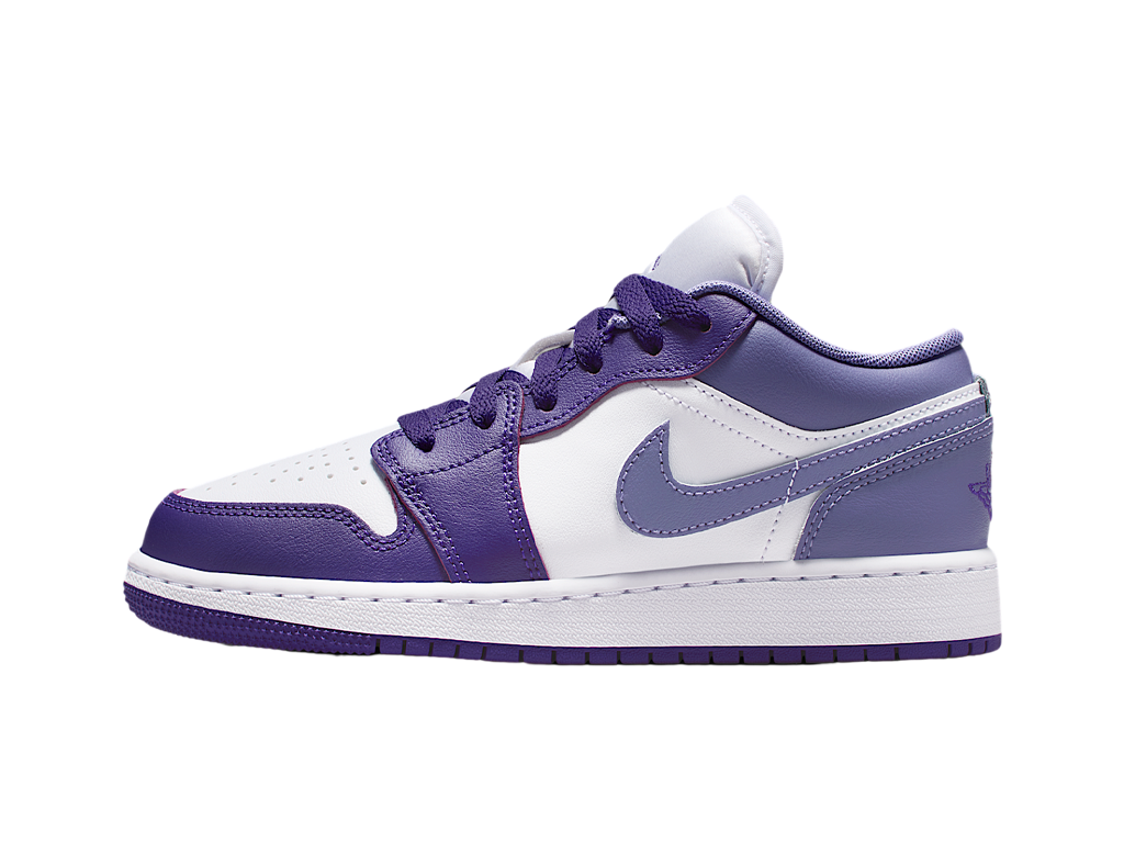 Jordan 1 Low Court Purple White Dusty Amethyst (GS)-Nike-pikastore.cz