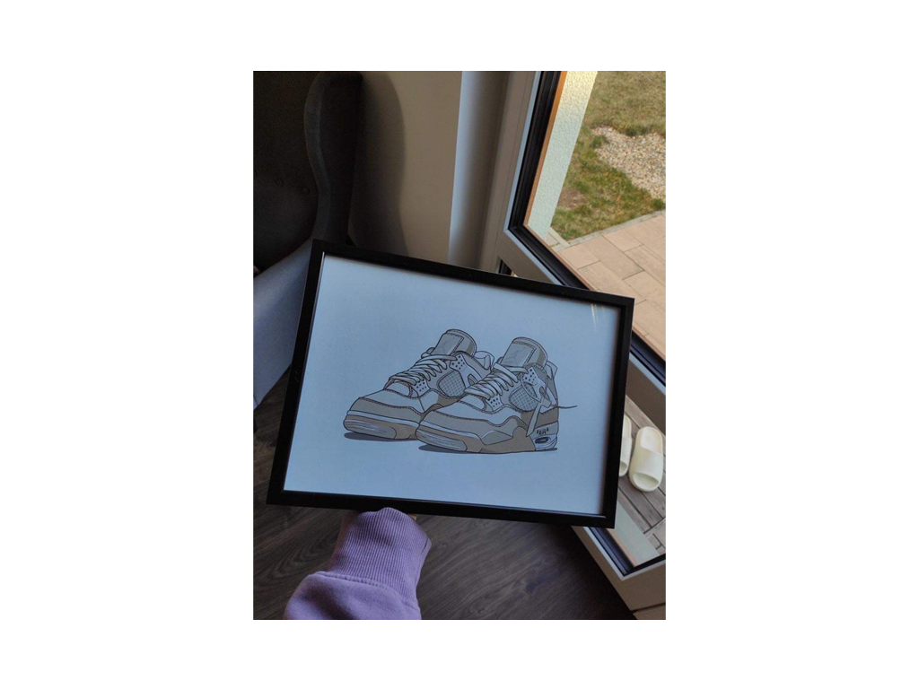 Jordan 4 Off-White Sail A4 Print-Apparel & Accessories-Pikastore-pikastore.cz