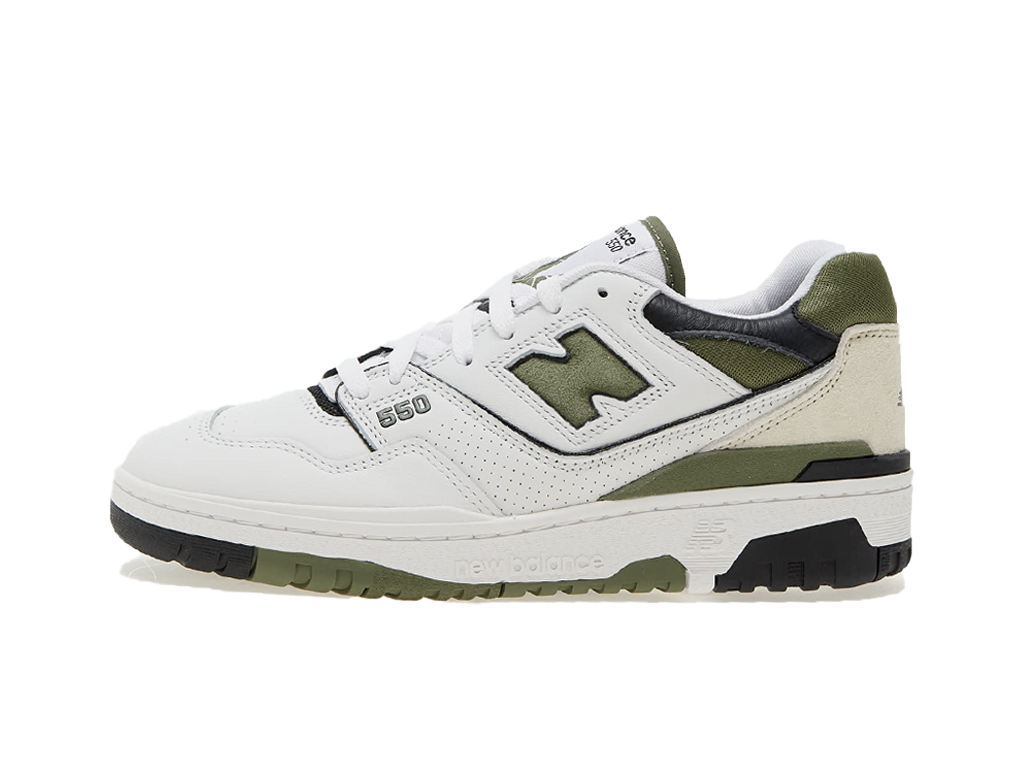 New Balance 550 White Dark Olivine-New Balance-pikastore.cz