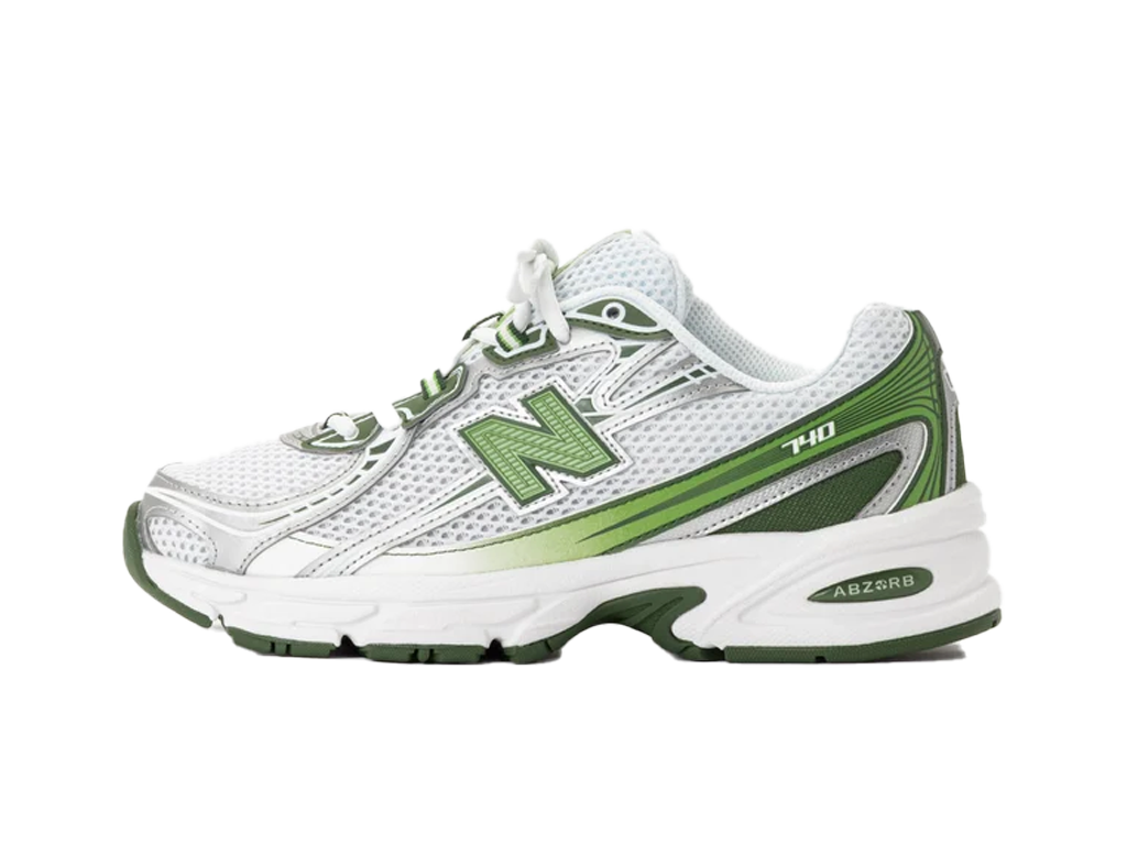 New Balance 740 White Alpine Green Silver Metallic