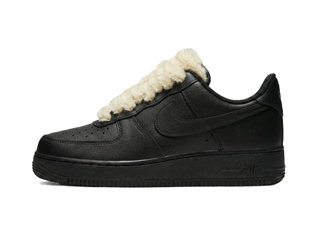 Nike Air Force 1 Black Low 07 Fluffy Laces Cream-Nike-pikastore.cz