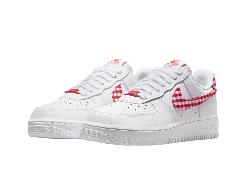 Nike Wmns Air Force 1 07 Essential Mystic Red Gingham-Nike-pikastore.cz