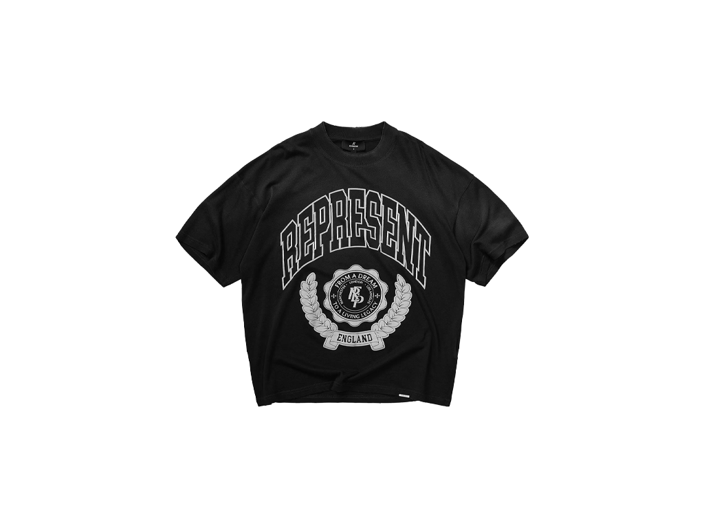 Represent Legacy Crest T-Shirt Stained Black-Represent-pikastore.cz