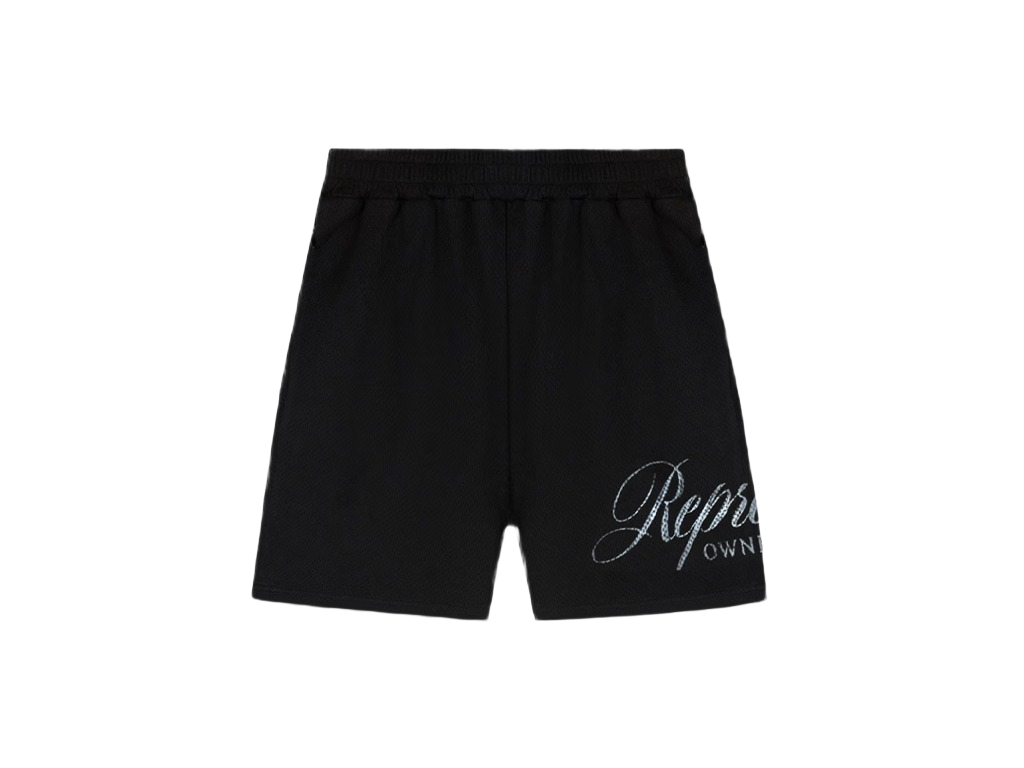 Represent Owners Club Script Mesh Shorts Black