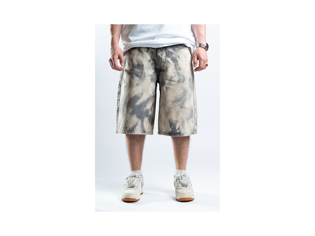 Custom Bleached Shorts Grey-Kalhoty-Custompantsprg-pikastore.cz