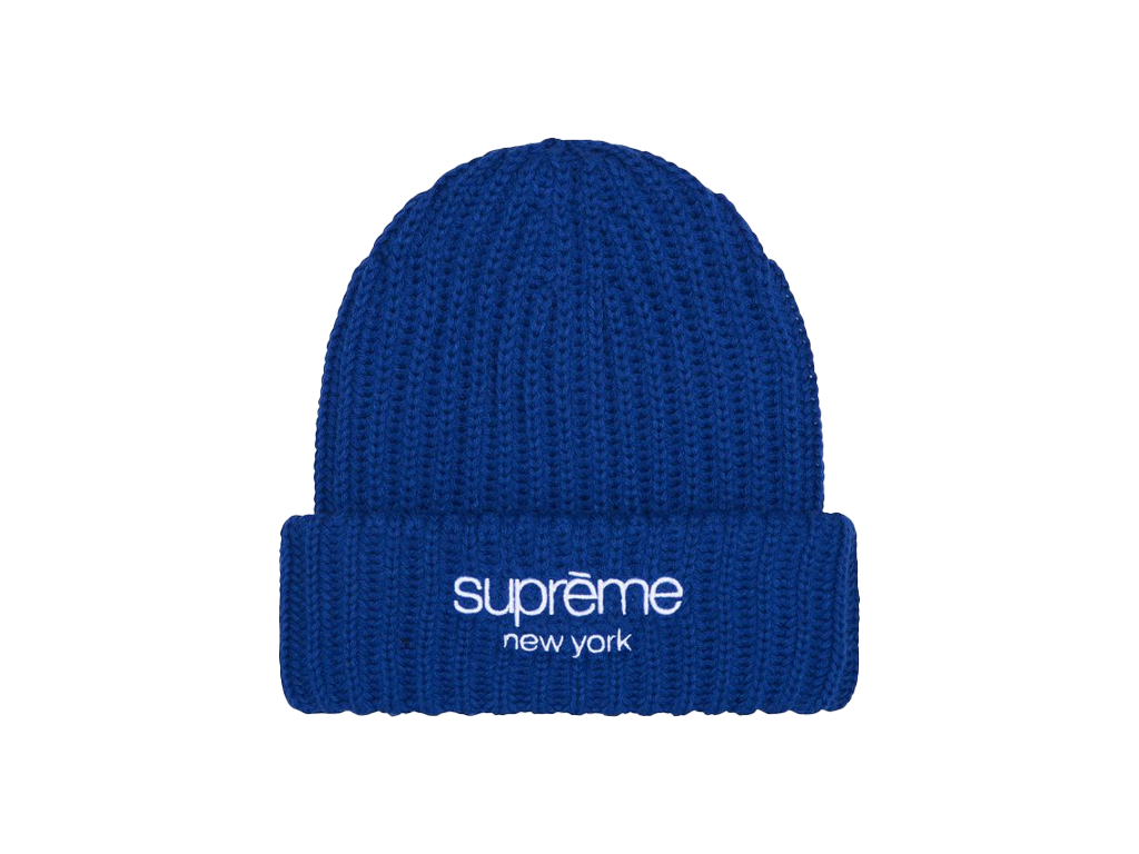 Supreme Chunky Rib Classic Logo Beanie Royal-Supreme-pikastore.cz