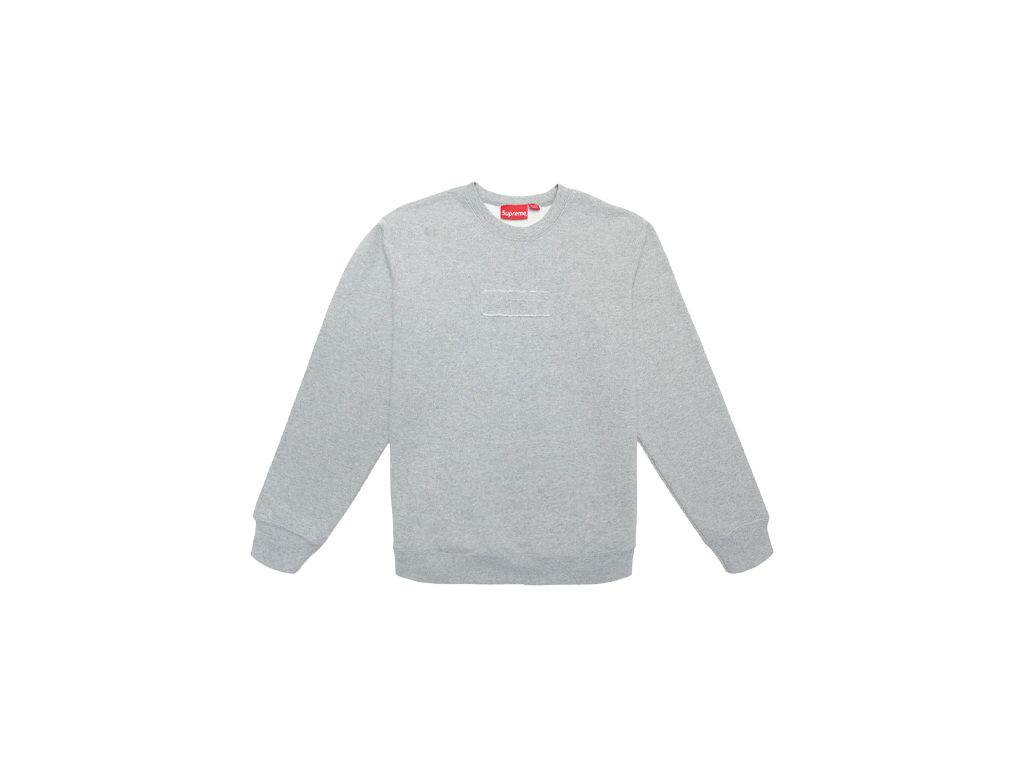 Supreme Cutout Logo Crewneck Heather Grey-Supreme-pikastore.cz