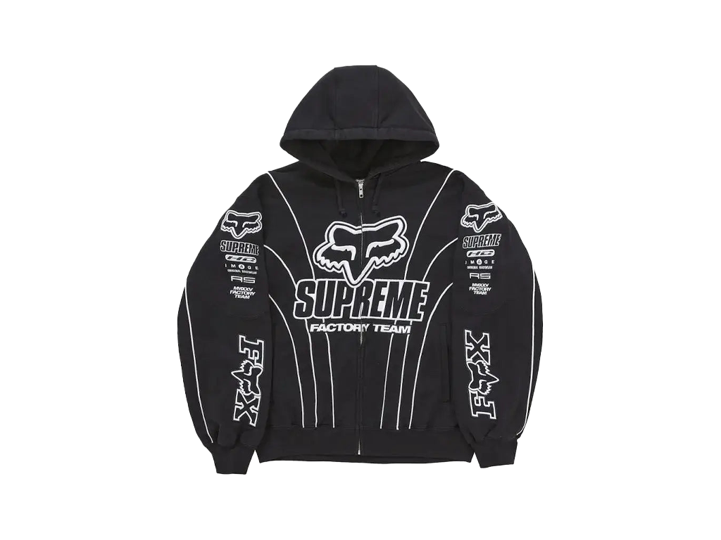 Supreme Fox Racing Zip Up Hooded Sweatshirt Black-Supreme-pikastore.cz