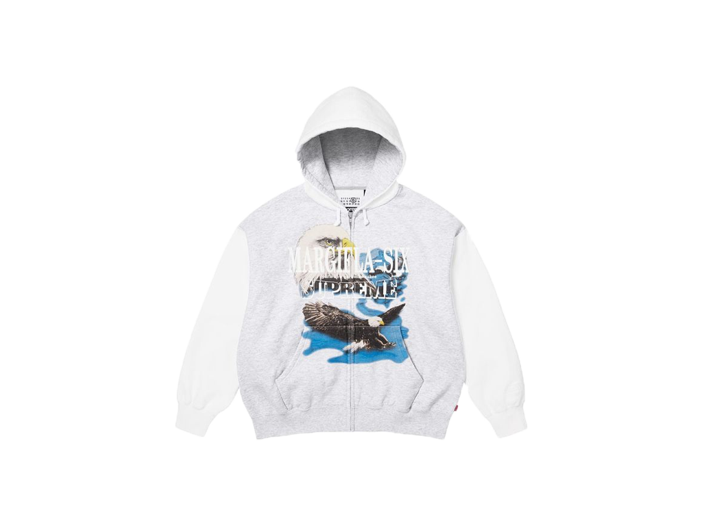 Supreme MM6 Maison Margiela Eagle Zip Up Hooded Sweatshirt Ash Grey-Supreme-pikastore.cz