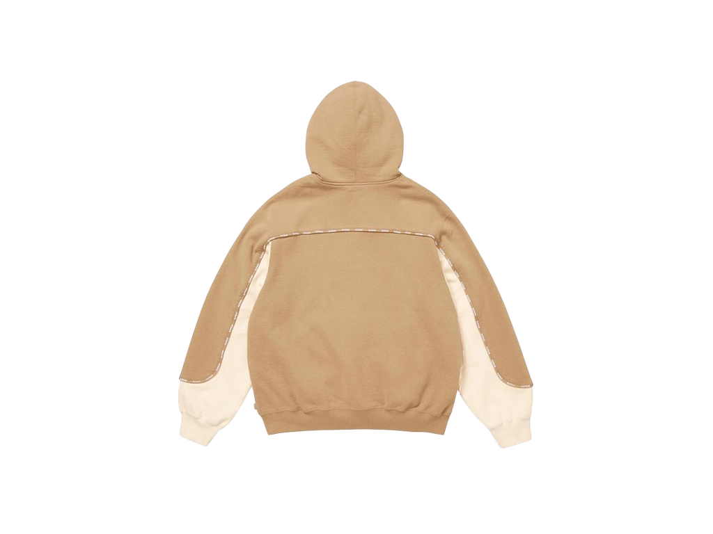 Supreme Piping Zip Up Hooded Sweatshirt Dark Tan-Supreme-pikastore.cz
