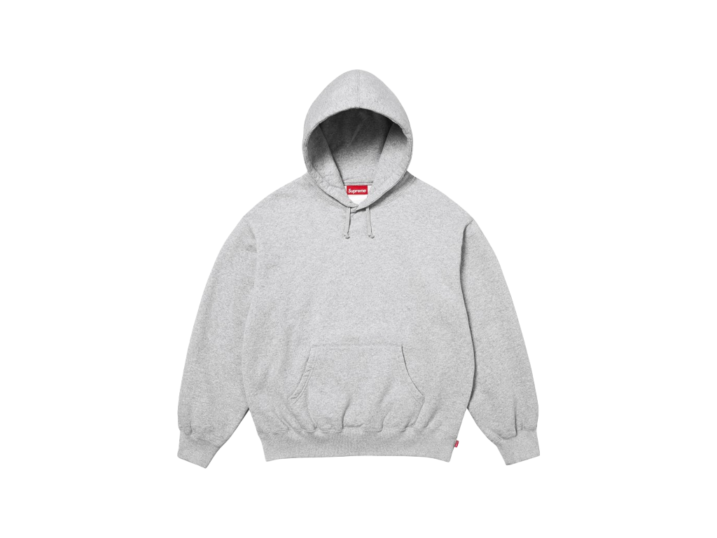Supreme Satin Applique Hooded Sweatshirt (FW25) Heather Grey-Supreme-pikastore.cz