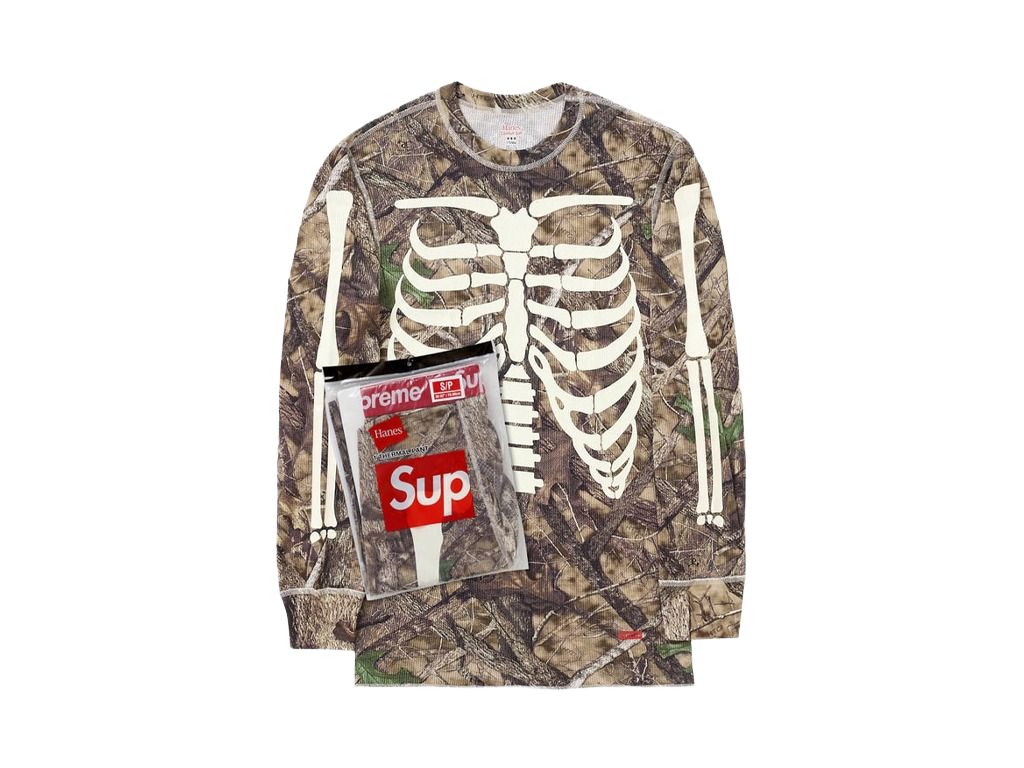 Supreme Hanes Bones Thermal Crew 1 Pack Woodland Camo-Supreme-pikastore.cz