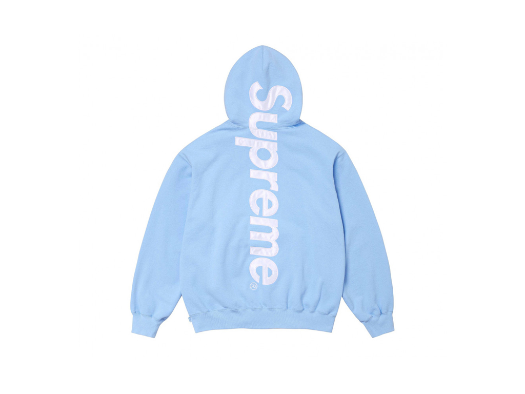 Supreme Satin Applique Hooded Sweatshirt (FW24) Light Blue-Supreme-pikastore.cz