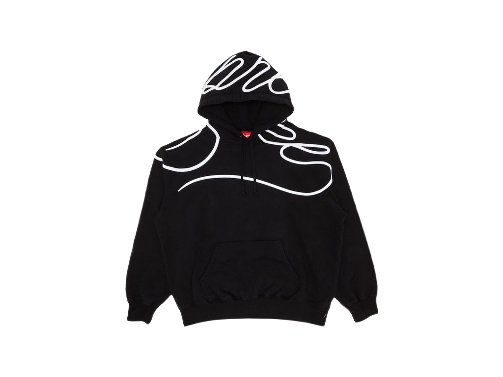 Supreme Shoulder Script Hooded Sweatshirt Black-Supreme-pikastore.cz