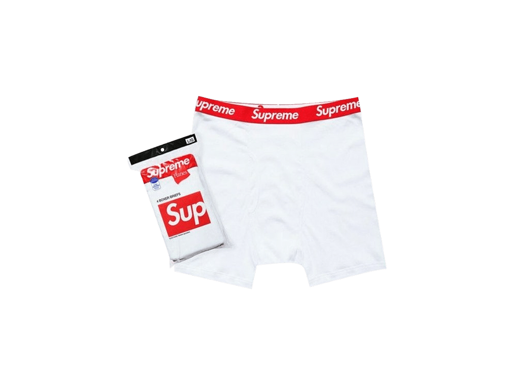 Supreme x Hanes Boxer Briefs (4 Pack) White – spodní prádlo