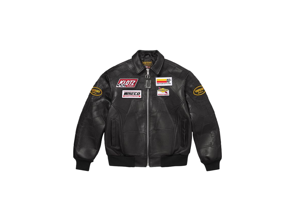 Supreme x Vanson Leathers Spider-Man Jacket Black