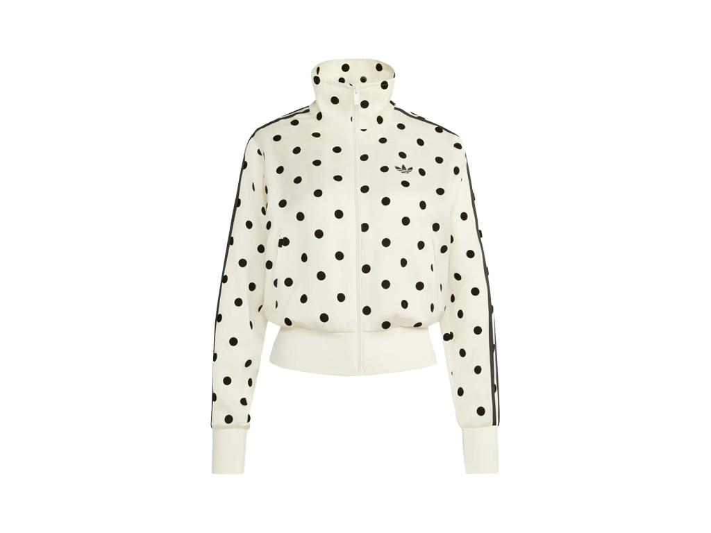 adidas Women's Satin Polka Dots TT Track Jacket Off White