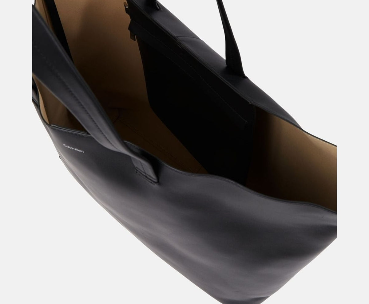 Calvin Klein Leather tote bag Black – torba – zdjęcie 3 z 5