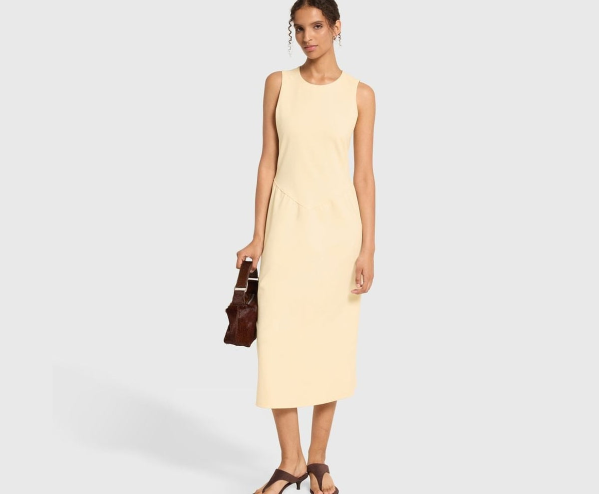Calvin Klein Midi dress Light Yellow – vêtements – photo 5 sur 5