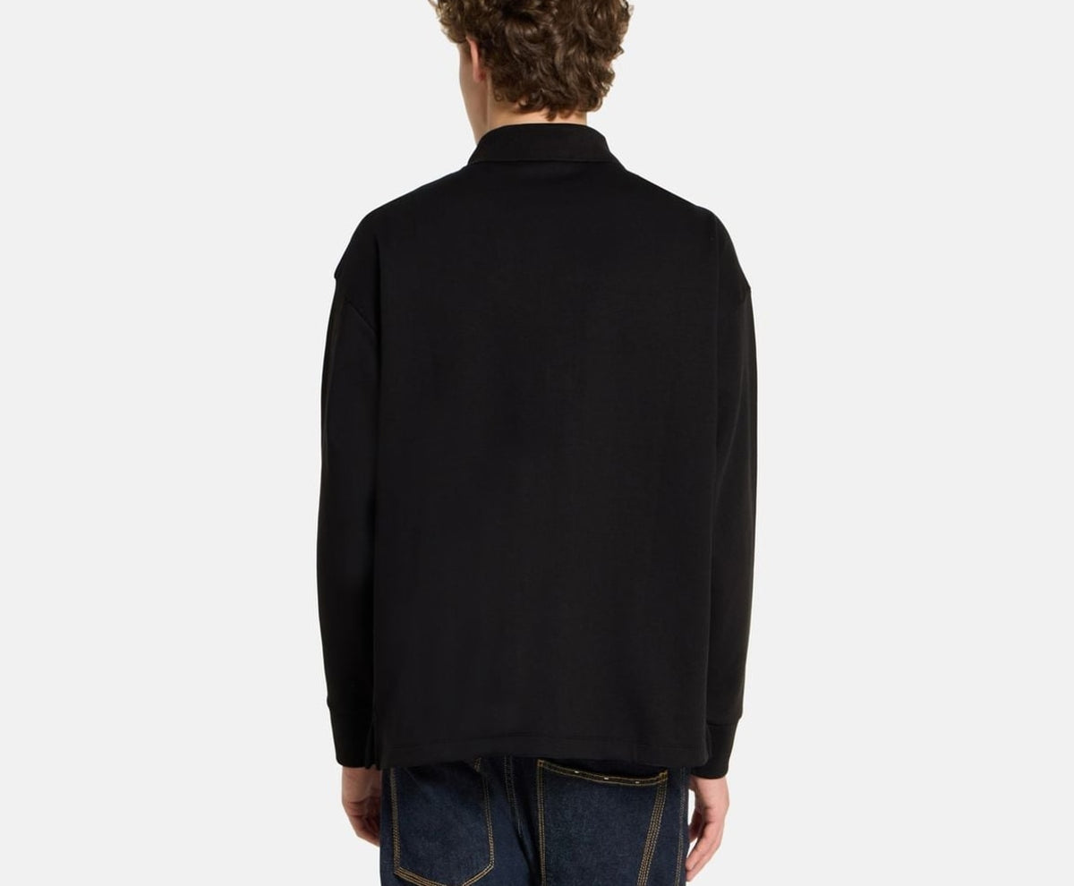 Calvin Klein Long-sleeved polo shirt Double Face Black – tricou – fotografia 4 din 5