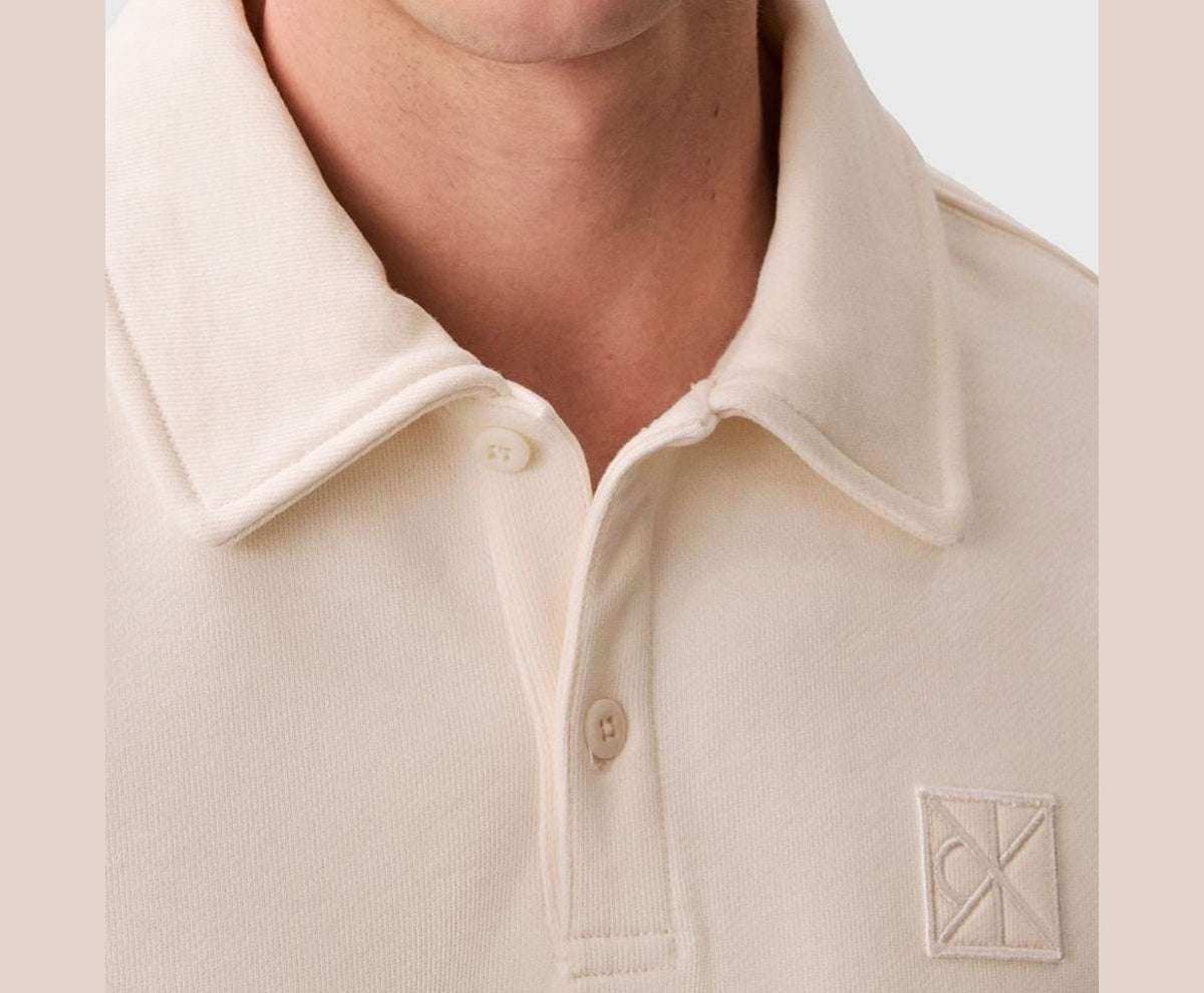Calvin Klein Long-sleeved polo shirt Terry White – majica – fotografija 3 od 5