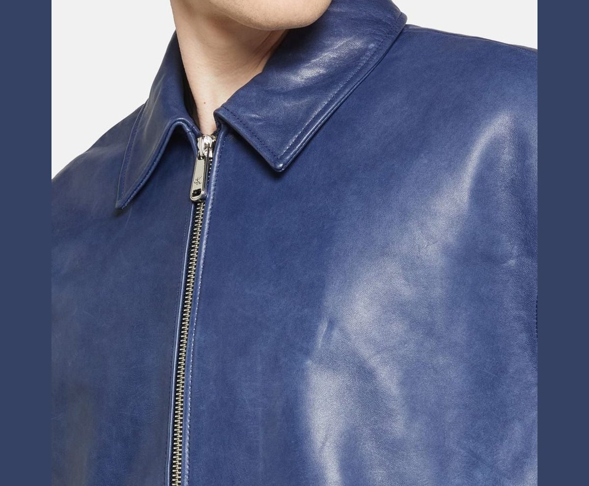 Calvin Klein Leather blouson Blue – îmbrăcăminte – fotografia 3 din 6